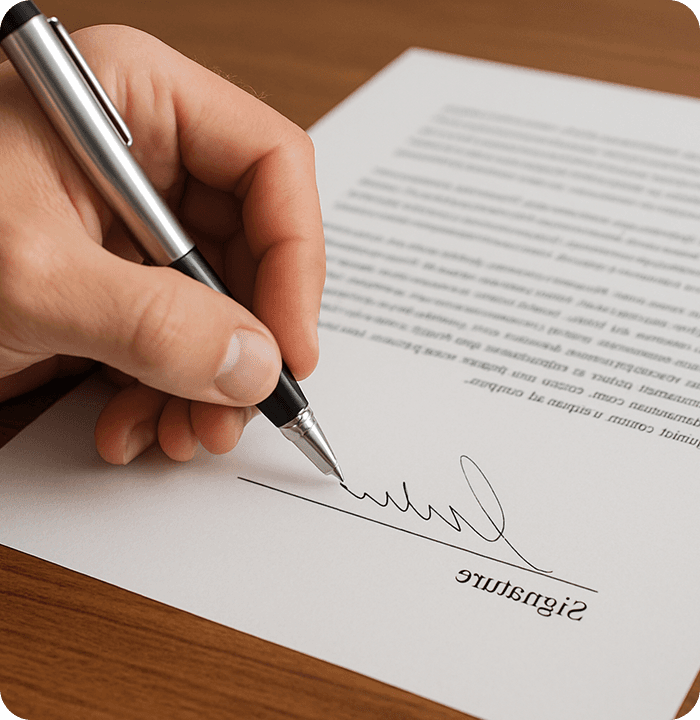 Ondertekenen van een contract